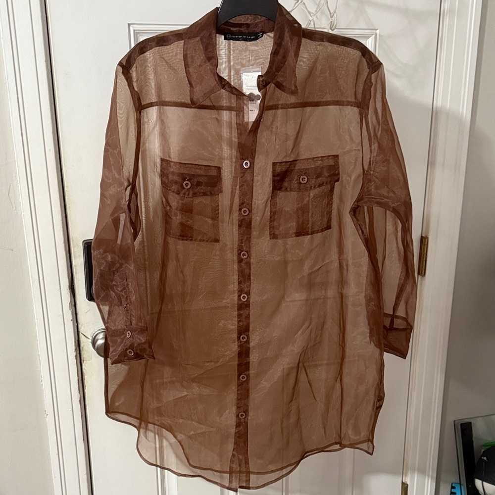 Fashion to Figure Sheer Brown Blouse or Dress